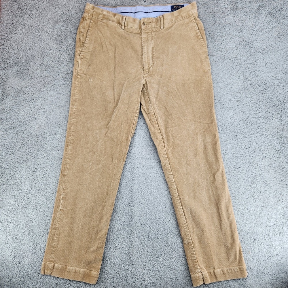 Polo Ralph Lauren Classic Fit Corduroy Pants Mens Size 35x32 Beige Tan